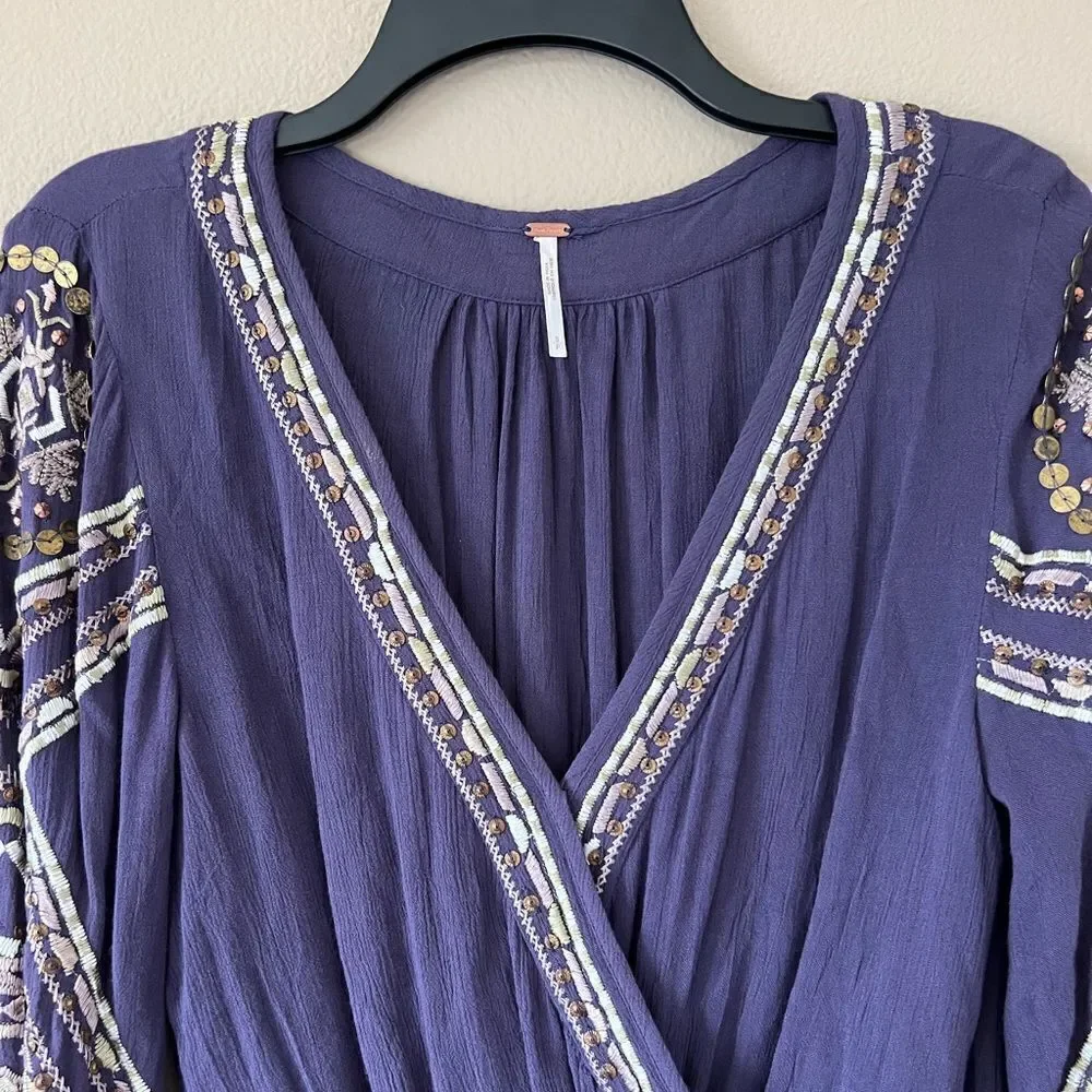 Free People Boho Stitch Up Your Heart Blouse - Picture 3 of 11